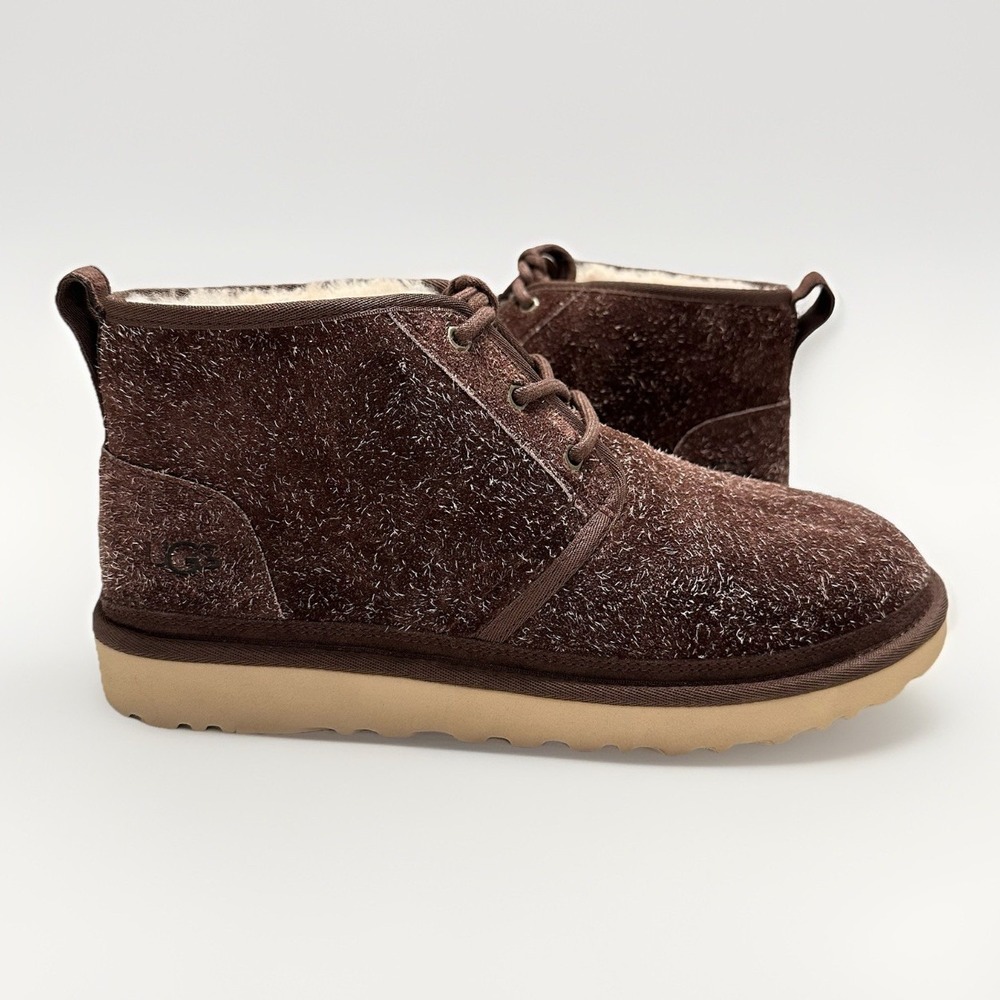 UGG Men's Neumel Shaggy Suede Chukka Boot Lace-up Shoe Dark Brown Sz 12 NEW